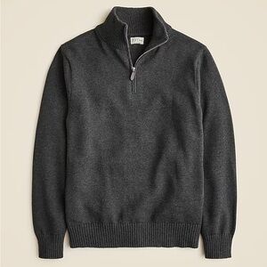 J.Crew Heritage cotton half-zip sweater in charcoal grey
